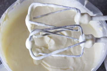 pudding and butter mixed for cake