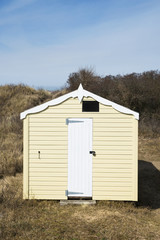 Fototapeta na wymiar Beach Hut at Hunstanton, Norfolk, UK