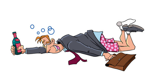 Drunken happy businessman