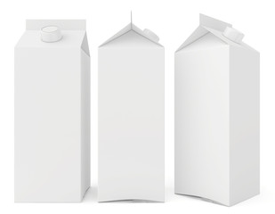 milk cartons isolated on white background