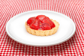 strawberry cookie on plate
