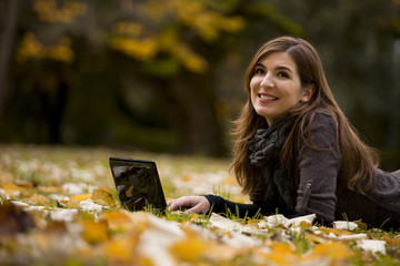 Woman working with a laptop