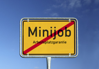 Schild Minijob 