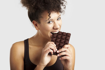 Woman eating chcolate