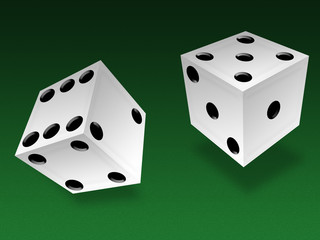 Dadi su tavolo da gioco