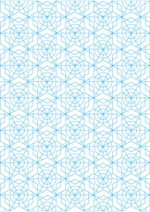 Repeating blue geometric lines on white background