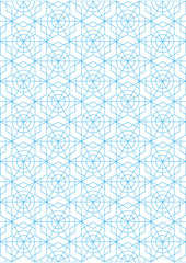 Repeating blue geometric lines on white background