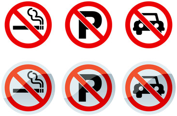 No Smoking and No Parking Signs