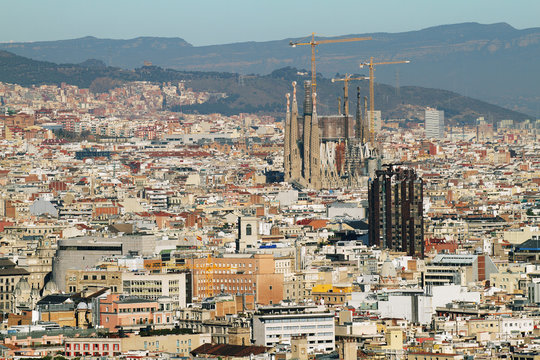 Barcelona cityscape at midday