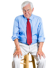 Unhappy, grumpy, skeptical old man, boss, executive