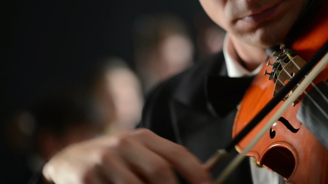 Classical Music, Violinists and cellist playing at the concert