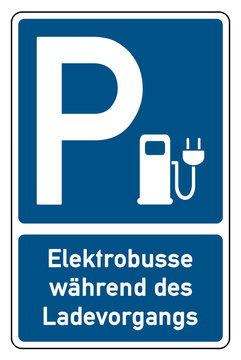 parksymbol parken elektrobusse w&auml;hrend des ladevorgangs