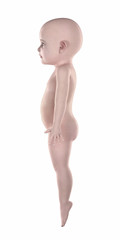 Fototapeta premium Toddler anatomical position isolated lateral