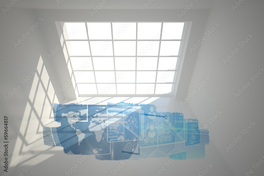 Poster Abstract screen in room showing technology interface