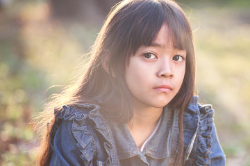 Fototapeta premium Angry little asian girl