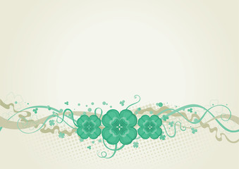 Vector abstract  St. Patrick's Day border with clover