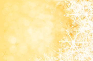 Golden christmas background with snowflake.