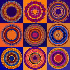 Ethnic & Colorful Henna Mandala design, very elaborate and easily editable