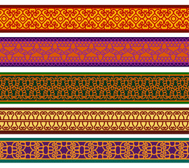 Henna Banner/ Border, Henna inspired Colourful Border - very elaborate and easily editable