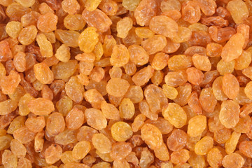 Golden raisins background