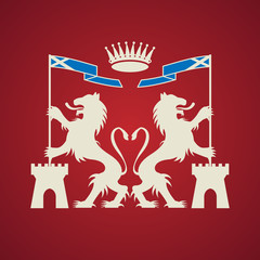Heraldic emblem, vector illustration