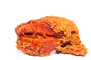 fried chicken on white background