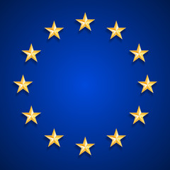 European Union flag with Metal Stars