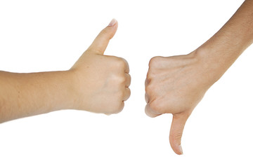 Thumbs up and down