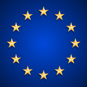European Union flag with Metal Stars