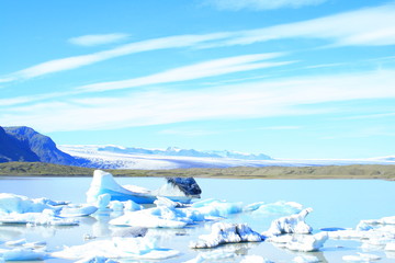Fototapeta na wymiar zobacz lodowaty laguny w Islandii