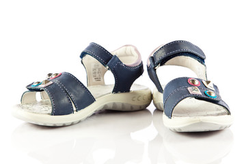 children shoes isolated on white background.