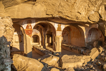 Rock caves in David Gareja in Kakhetia, Georgia