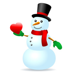 Snowman with heart