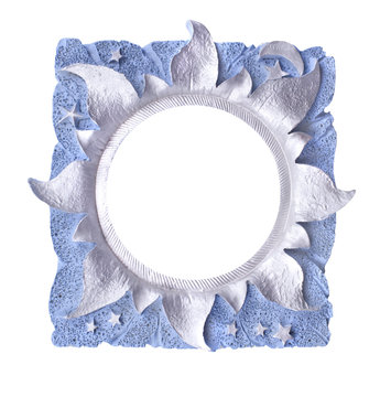 Frame strar sky on white background with clipping path