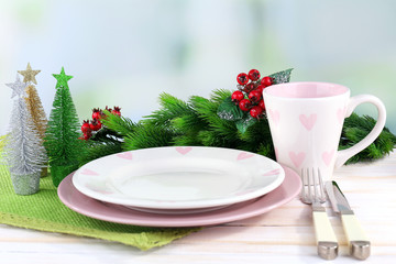Set of utensil for Christmas dinner,
