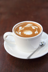 coffee on wood background