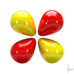 Fototapeta premium Shape of the 3d atomic orbital on white background