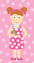 Little girl vector illustration