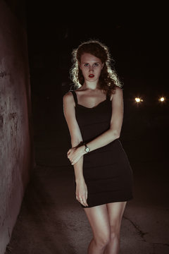 film noir girl in the retro image