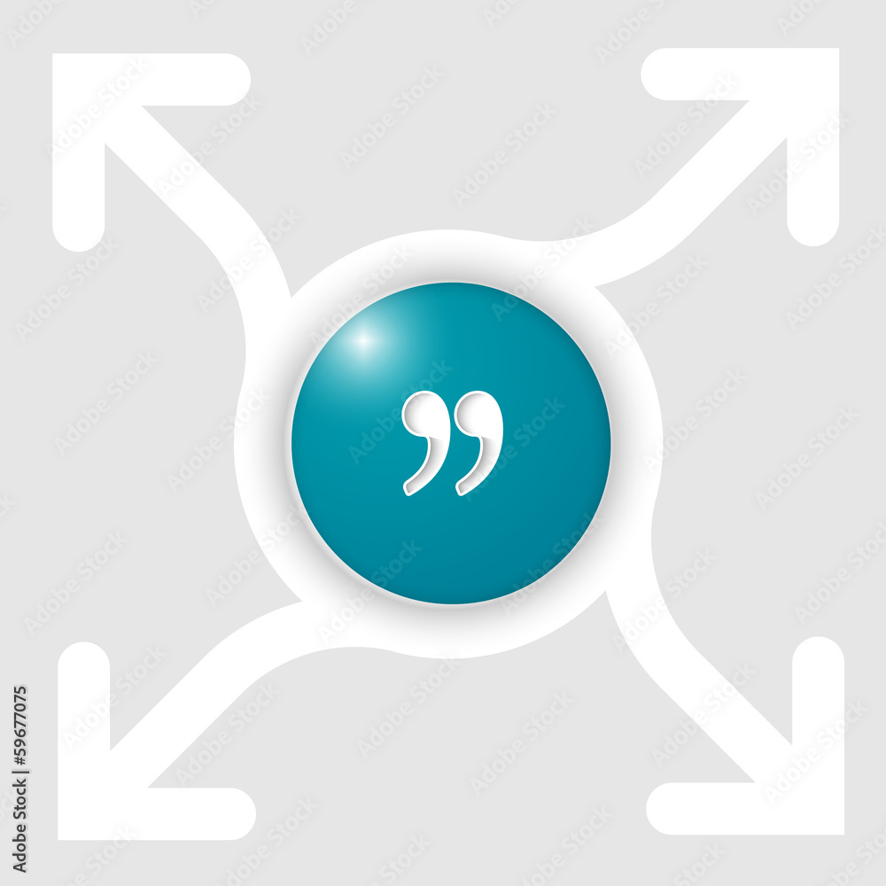 Poster abstract frame with four arrows and quotation mark