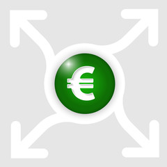 abstract frame with four arrows and euro sign