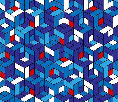 Seamless geometric pattern with cubes.