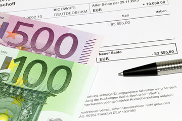 Obraz premium Bankschulden