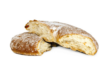 fresh bread on white