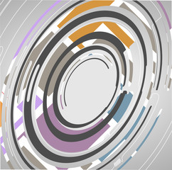 Abstract technology circles background, dynamic illustration.