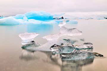 Blue glacier ice Jokulsarlon lagoon © kikkerdirk
