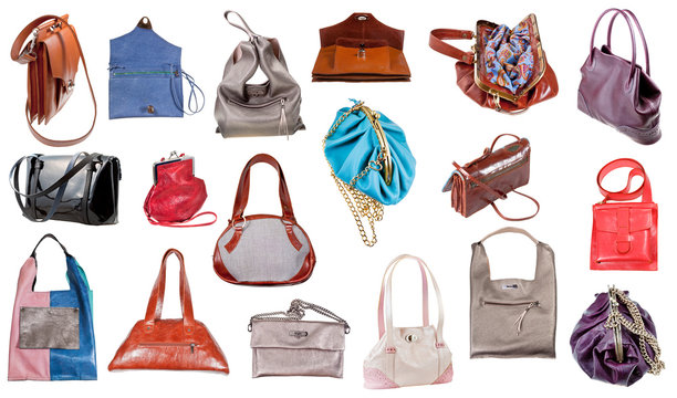 collection of ladies handbags