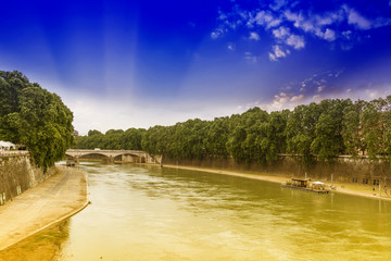 The Tiber river in Rome