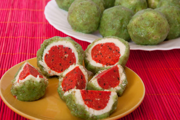 Melon like sweet cakes close shoot