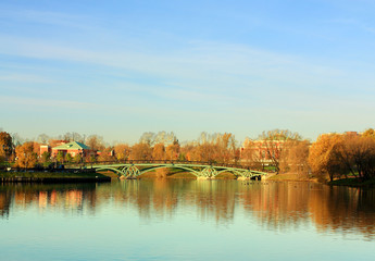 Autumn landscape with pond